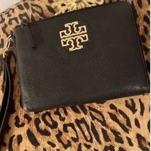 Tory Burch Britten Black Wristlet with Gold Accent